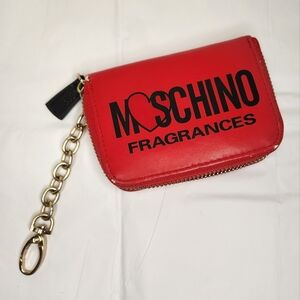 Moschino Red Wallet with Gold Chain
